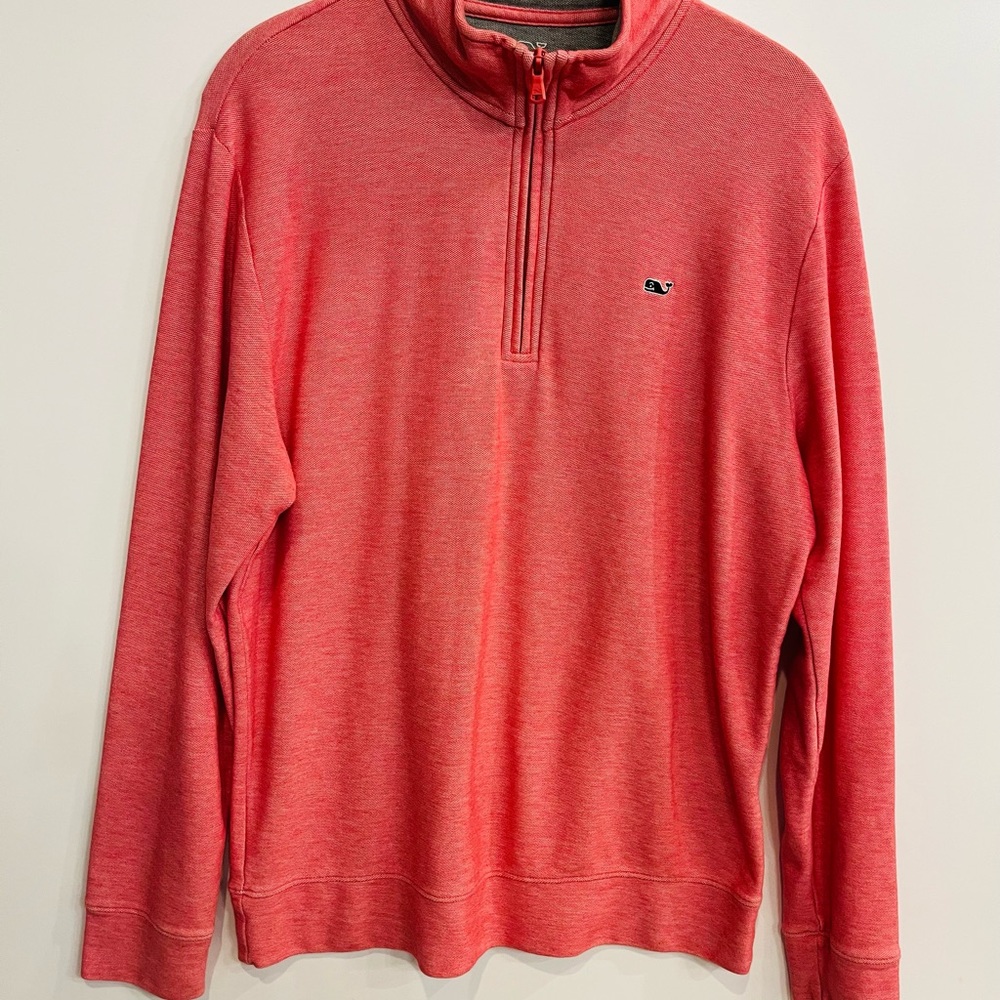 Vineyard Vines Mens pink Zip Up Sweater